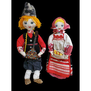 Pair Of Cloth Russian Dolls